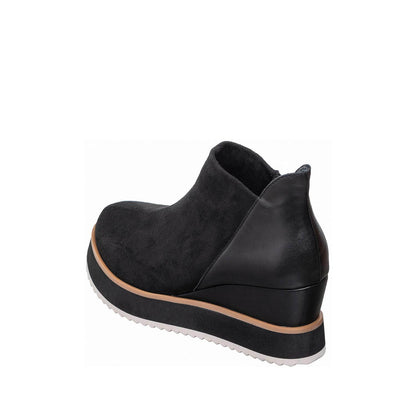 Antelope - Q84 - Imani - Suede Wedge Ankle Booties Elastic Side Panel - Black Suede - SALE
