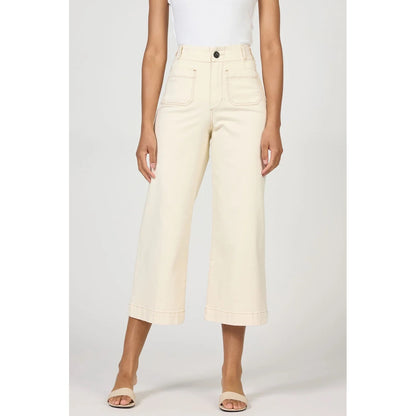 Dear John High Rise Cropped Wide Leg Jeans - Audrey 106 – Ivory