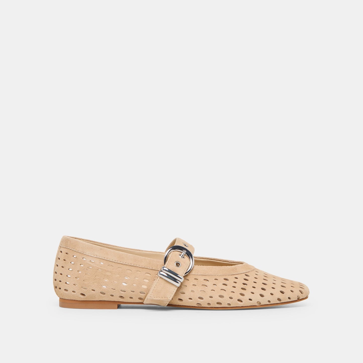 Dolce Vita MIKEL Perforated Suede Ballet Flats – Camel