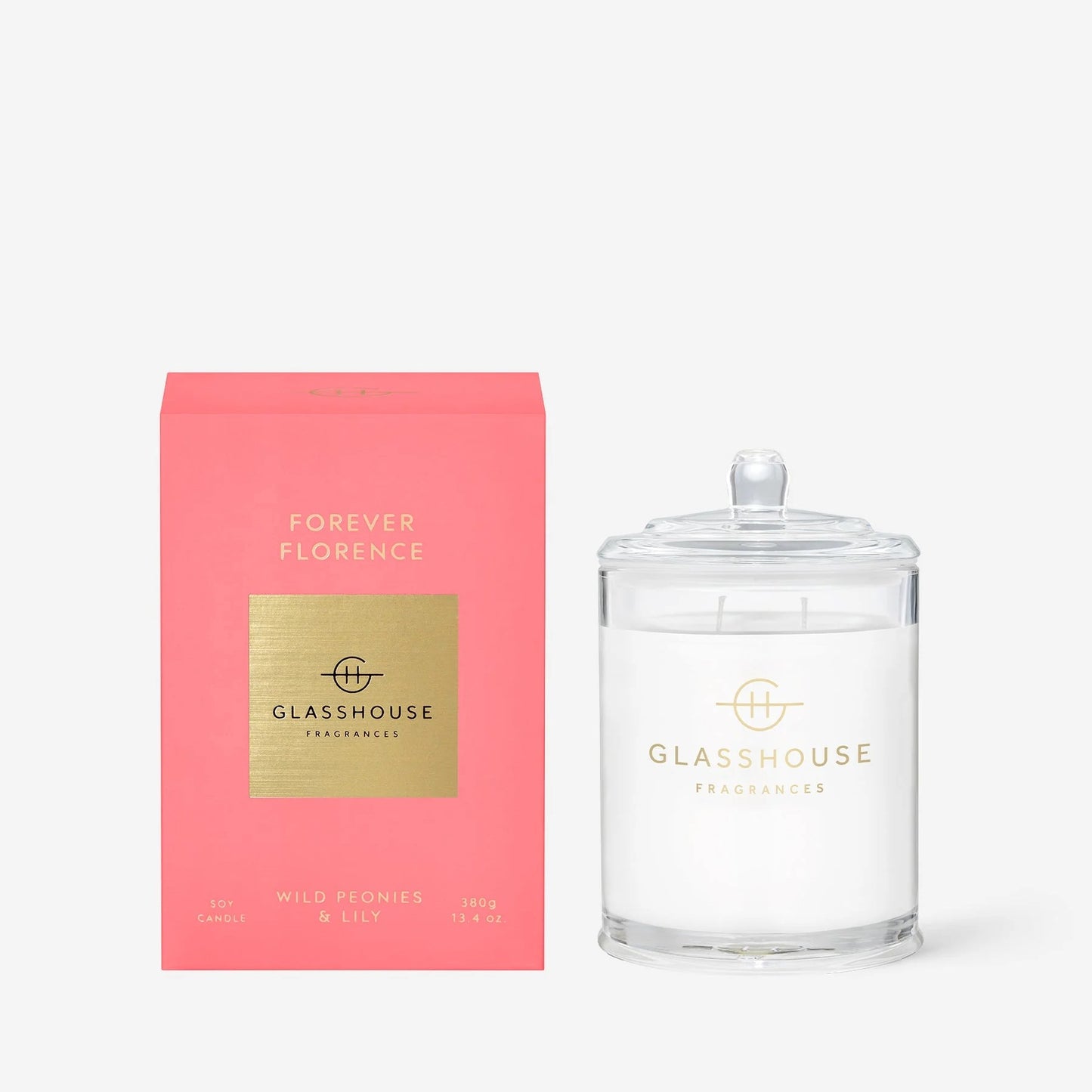 Glasshouse Fragrances - Forever Florence Wild Peonies & Lily Soy Candle