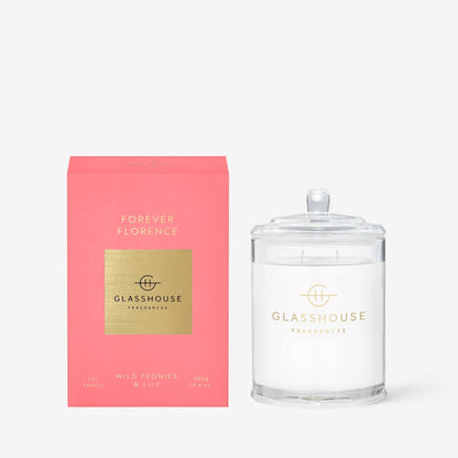 Glasshouse Fragrances - Forever Florence Wild Peonies & Lily Soy Candle