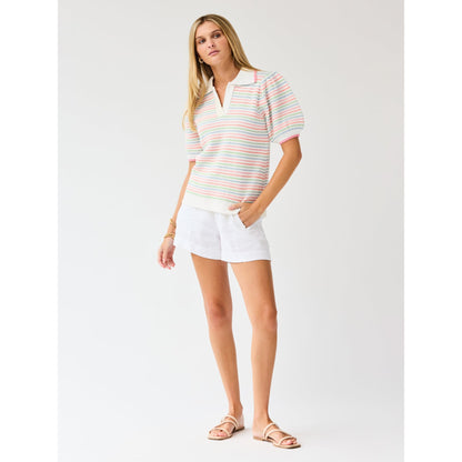 Emma Collared Puff Sleeve Sweater – Ivory Multi Stripe - SALE was $74.95