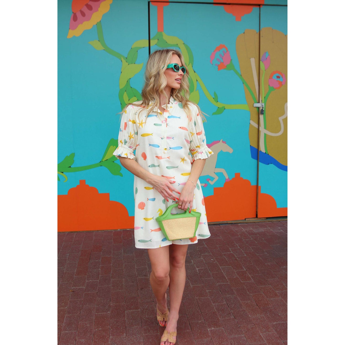 Karlie - Multi Fish Pleat Back Dress