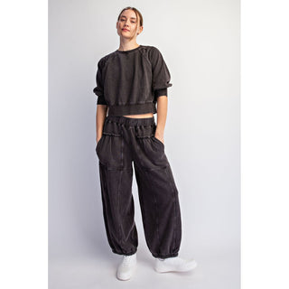 Mineral Washed Cotton Statement Set 0046 - Black