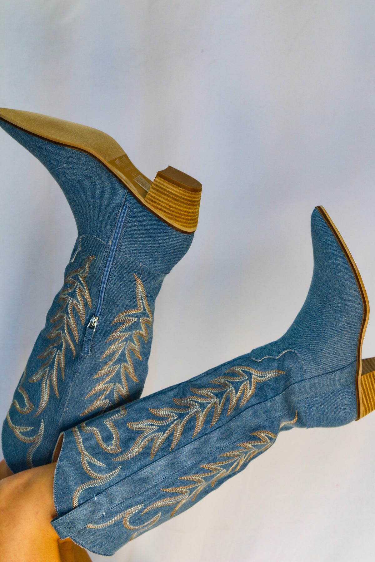 Mi.iM - Inlay Western Boots - Denim