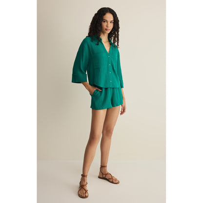 Daylight Airy Gauze Shorts – Rainforest (Pairs with Helena Shirt)