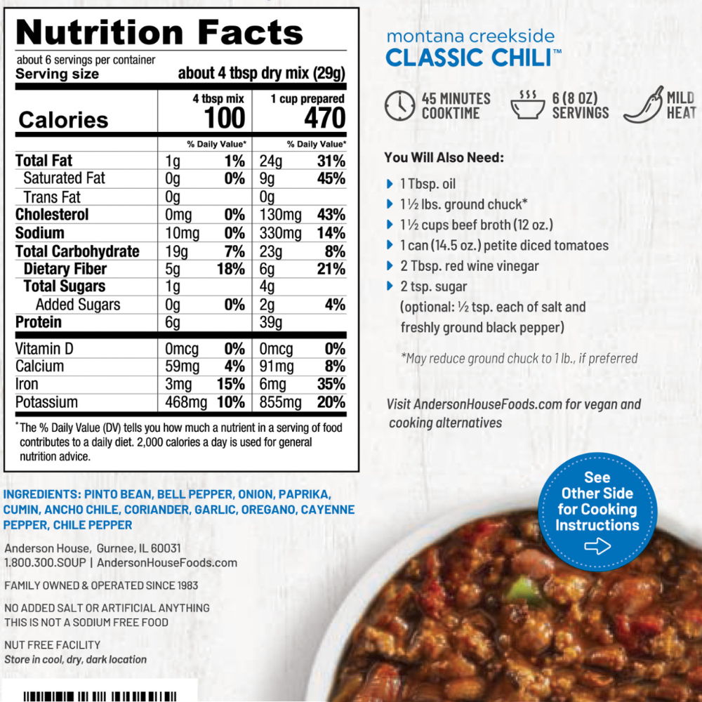 Montana Creekside Classic Chili Soup Mix - SALE