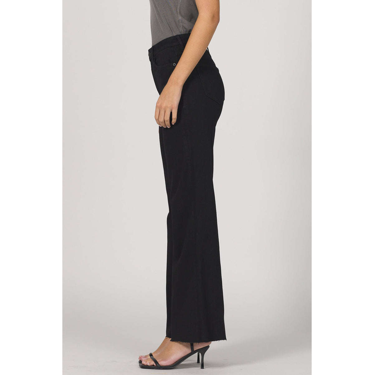 Dear John - High Rise, Wide Leg, Raw Hem, Fiona Jeans 306 - Black Arrow