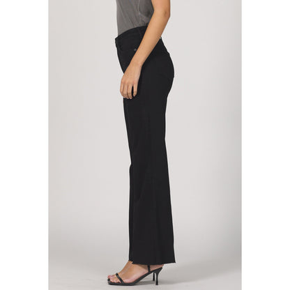 Dear John - High Rise, Wide Leg, Raw Hem, Fiona Jeans 306 - Black Arrow