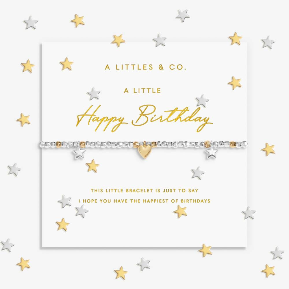 Sparkle Confetti ‘Happy Birthday’ 9738 - Crystal, Gold & Silver Bracelet