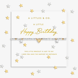 Sparkle Confetti ‘Happy Birthday’ 9738 - Crystal, Gold & Silver Bracelet