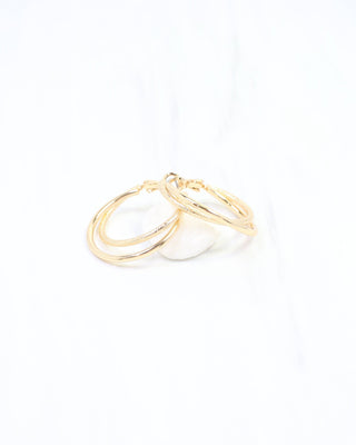 Lisa Double Hoop Earring WR Gold