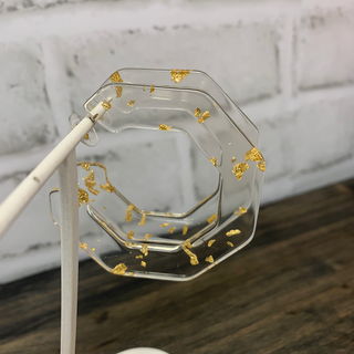Clear, Octagon Earrings