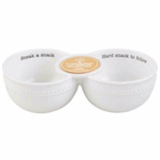 Mud Pie Circa Double Dip Bowl, White