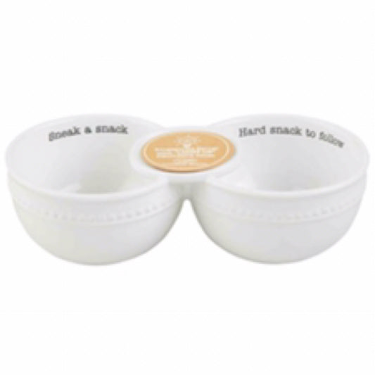 Mud Pie Circa Double Dip Bowl, White