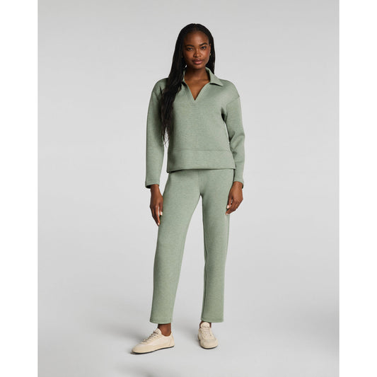SPANX - AirEssentials, Long Sleeve Polo Top 2467 - Sage Brush Heather