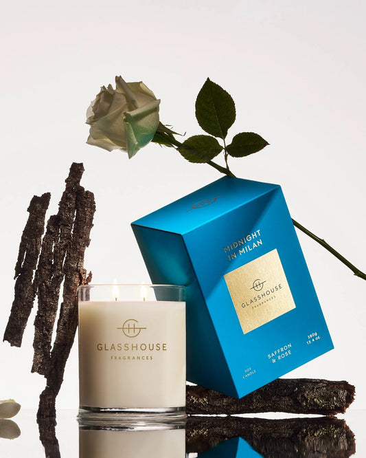 Glasshouse Fragrances - Midnight in Milan Candle | Saffron & Rose
