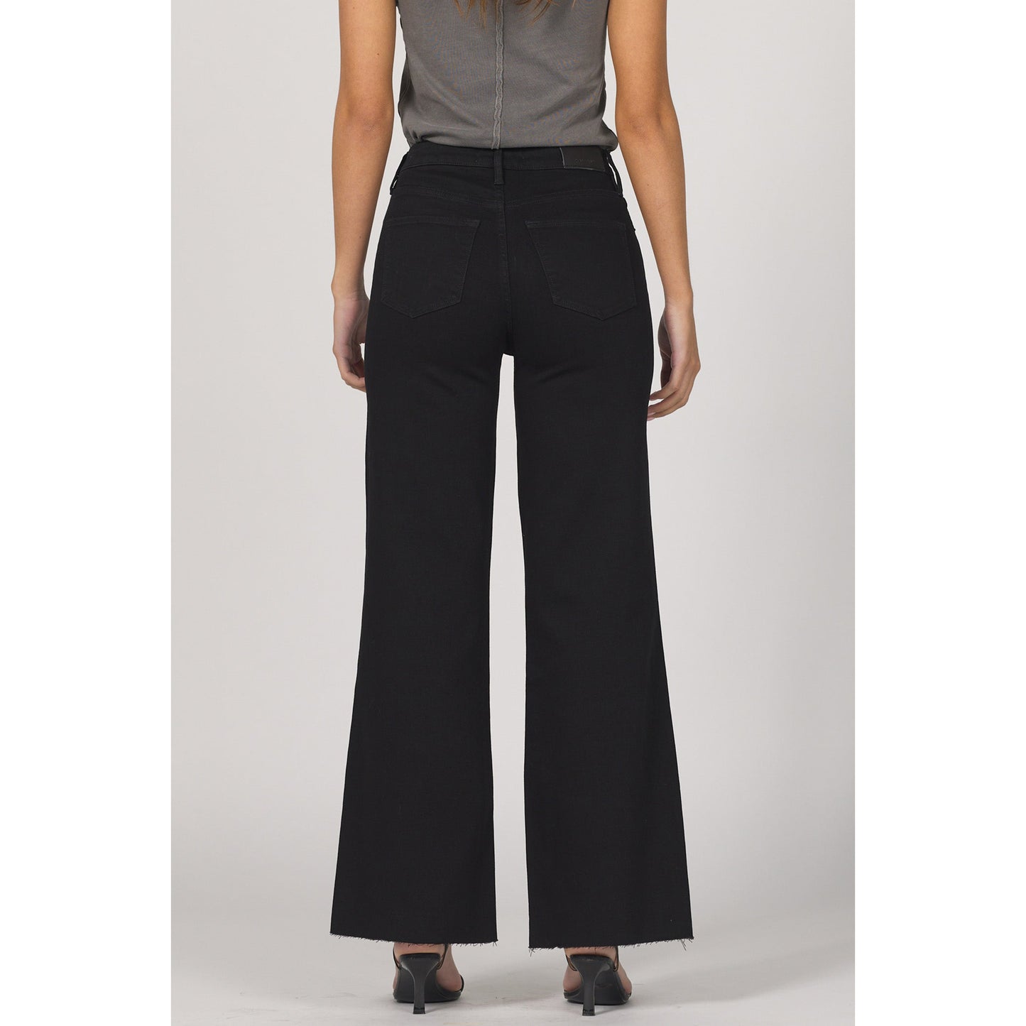 Dear John - High Rise, Wide Leg, Raw Hem, Fiona Jeans 306 - Black Arrow