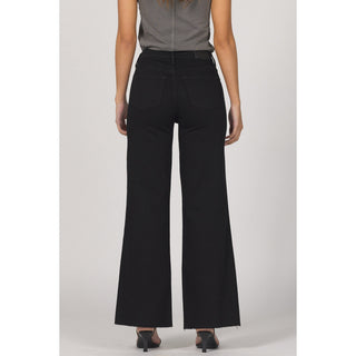 Dear John - High Rise, Wide Leg, Raw Hem, Fiona Jeans 306 - Black Arrow