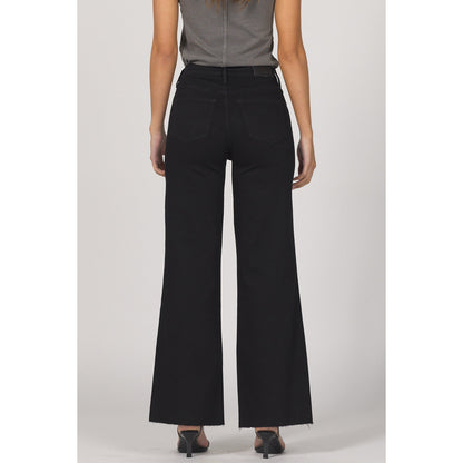 Dear John - High Rise, Wide Leg, Raw Hem, Fiona Jeans 306 - Black Arrow