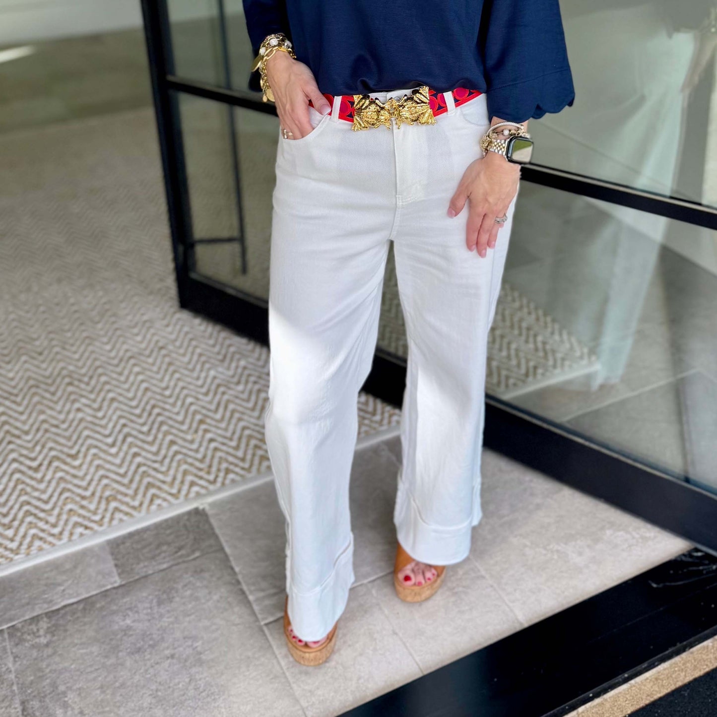 Dear John - High Rise, Cropped, Wide Leg, Audrey Jeans 120 - White