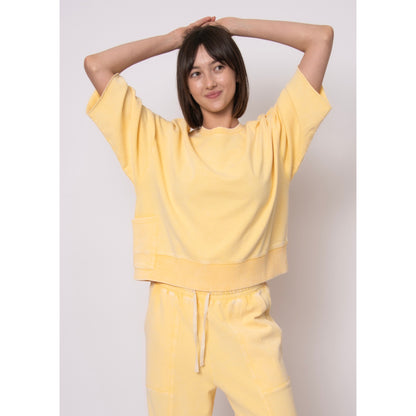 RDI - Brie / Padmala, French Terry Sweater Top & Jogger Pants w Drawstring Set 011/022 - Corn