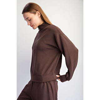 Modal Scuba Quarter Zip Top & Pants Set 0124/6343 - Dark Cherry