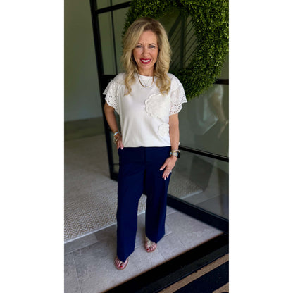 SPANX - SPANXsupersmooth™ Stretch Twill Cropped Wide Leg Pants 2141 - Navy