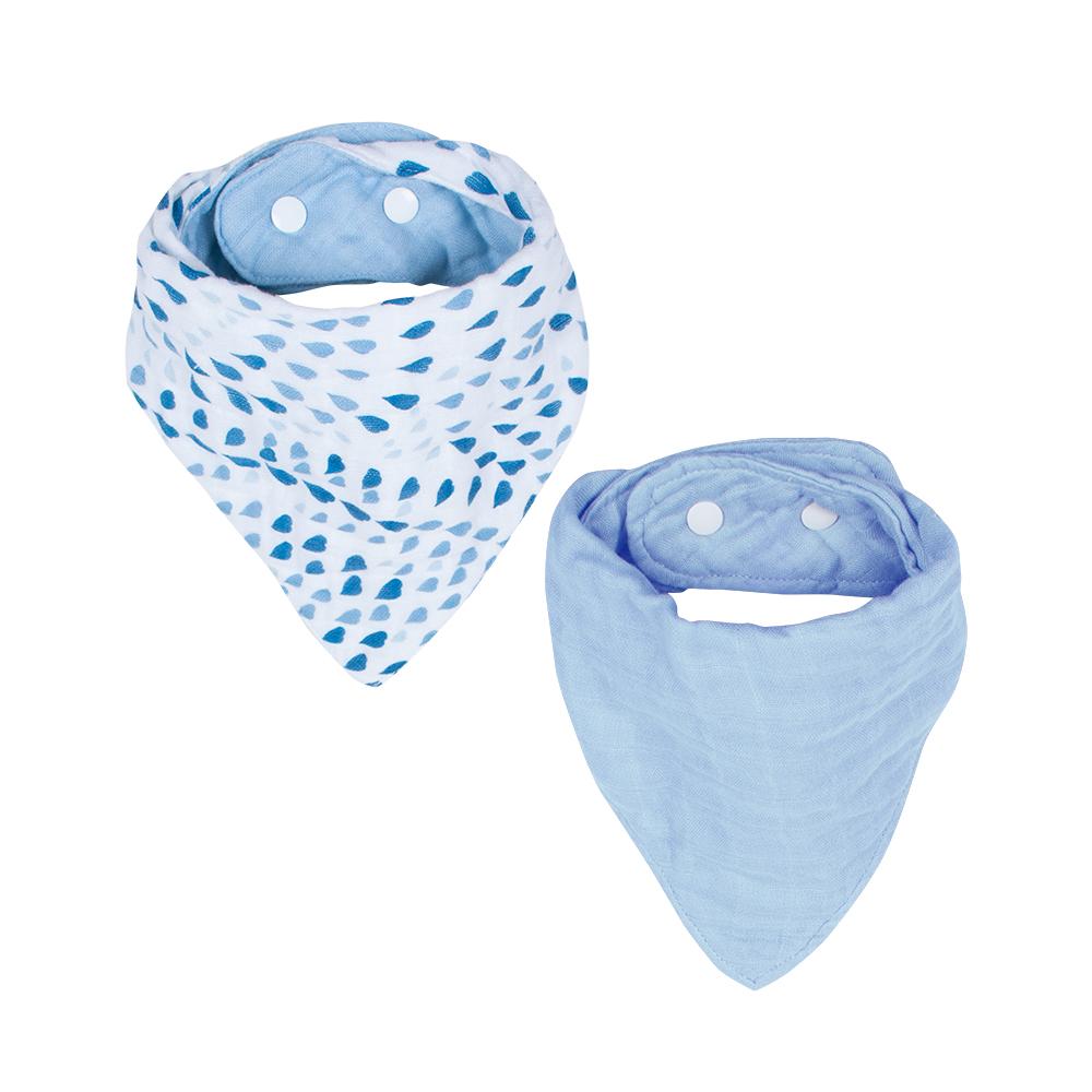 Serenity & Sky Classic Muslin Bandana Bib Set