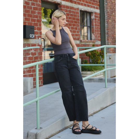 VJ - Relief, Super High Rise, Ankle, Barrel Jeans 5768 - Black