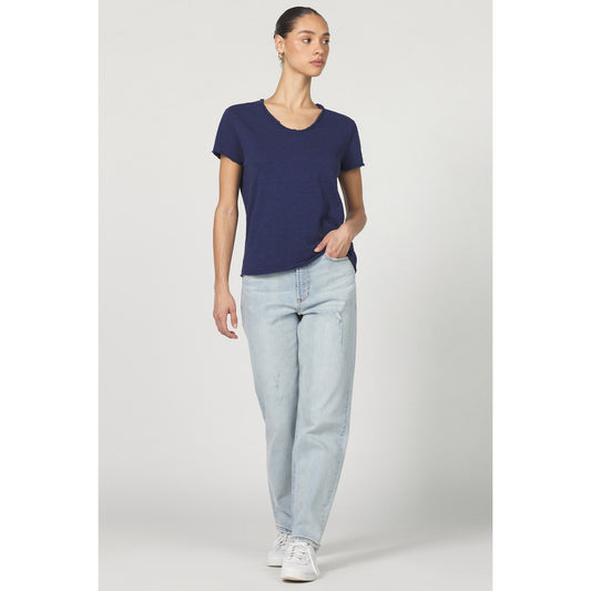 Dear John - Vanya Slub V-Neck Top – Black Iris