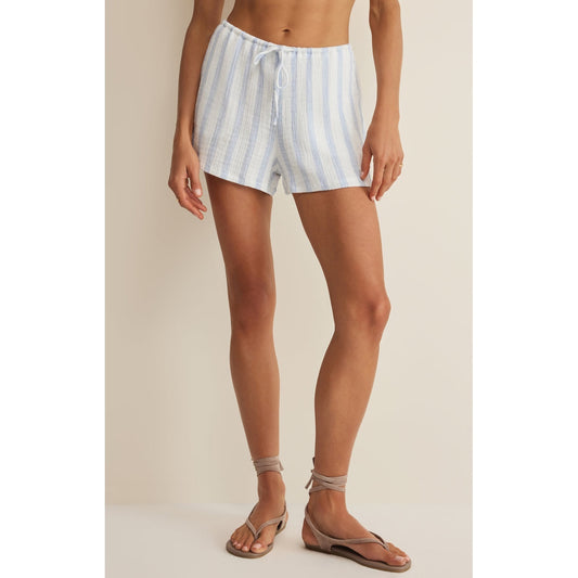 Daylight Striped Airy Gauze Shorts – Sea Salt (Pairs with Helena Shirt)