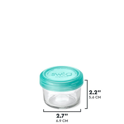 Swig - Aqua 3-Piece Glass Food Storage Set (Medium)