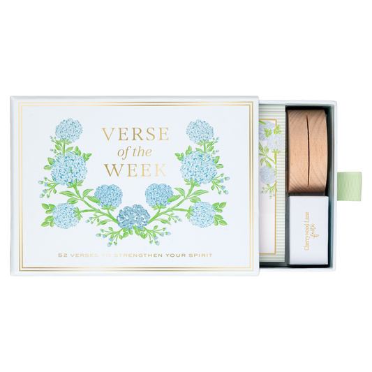 Hydrangea Verse Of The Week - Set Of 52 Cards + Stand