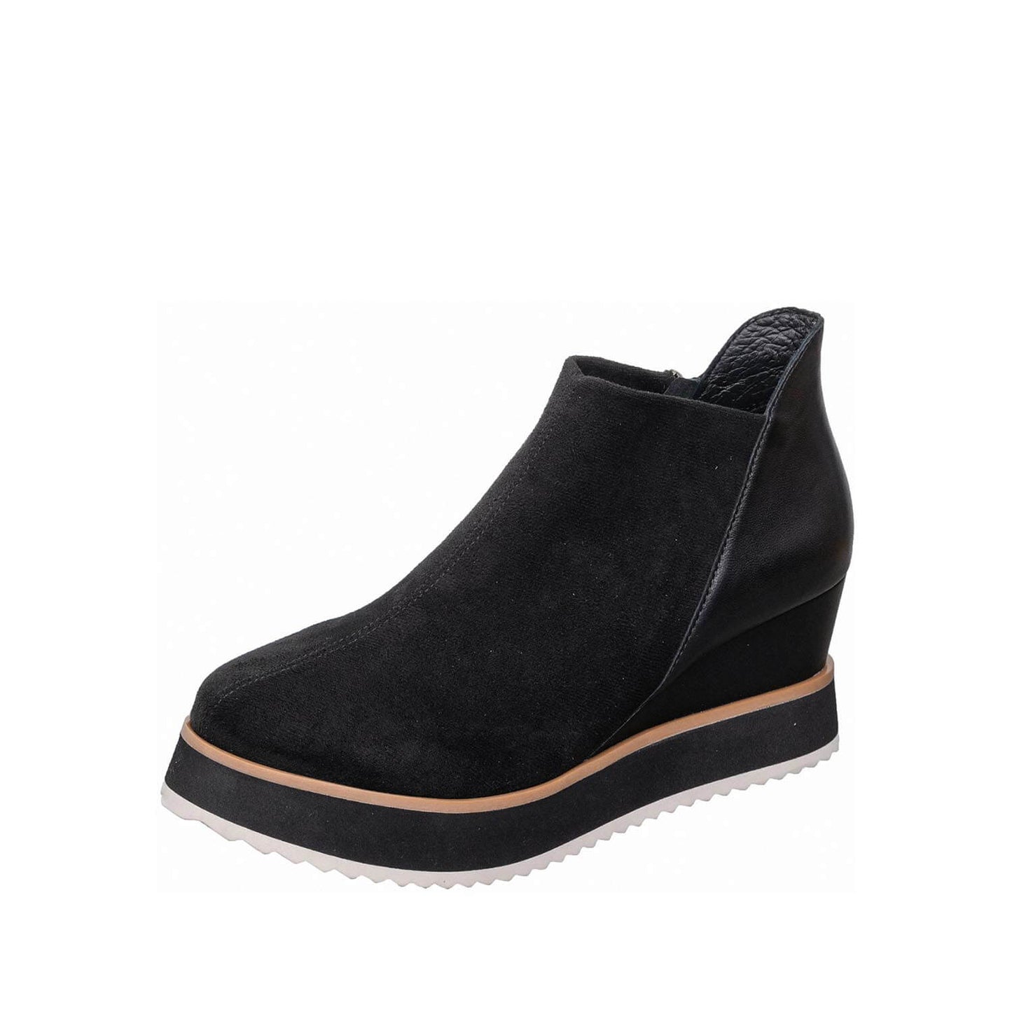 Antelope - Q84 - Imani - Suede Wedge Ankle Booties Elastic Side Panel - Black Suede - SALE