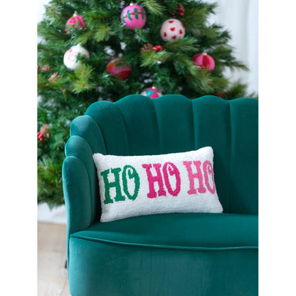 Shiraleah "Ho Ho Ho" Pillow, Ivory