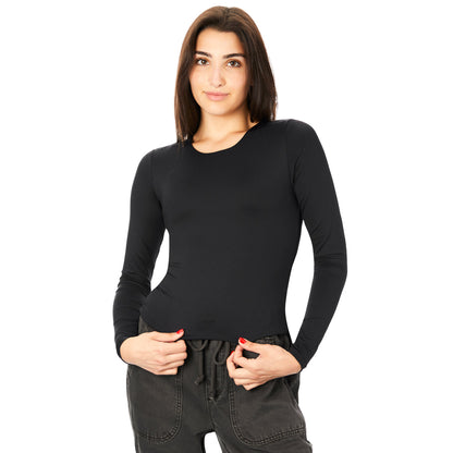 Second Skin - Roxie, Crew Neck, Long Sleeve 064 - Black