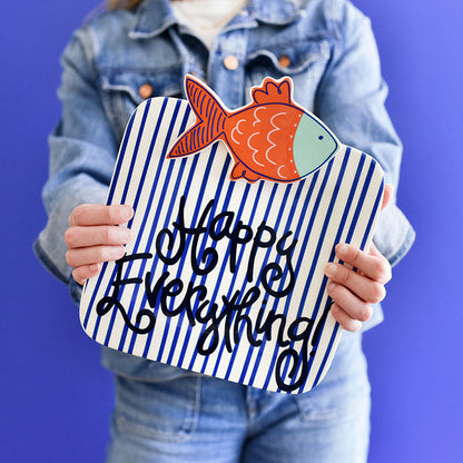 Coton Colors - Skinny Stripe, Mini Happy Everything Platter 9.25” - Indigo