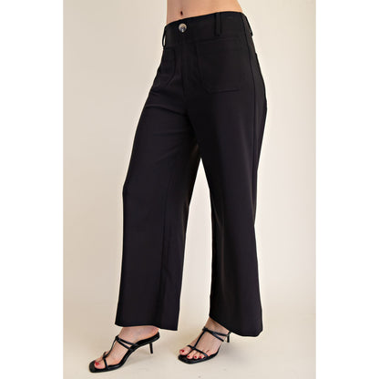 GM - Collette, Cropped, Wide Leg, Pants 7912 - Black