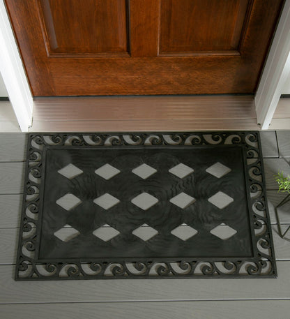 Evergreen - Cutout Scroll Embossed Floor Mat Tray, 36" X 24"