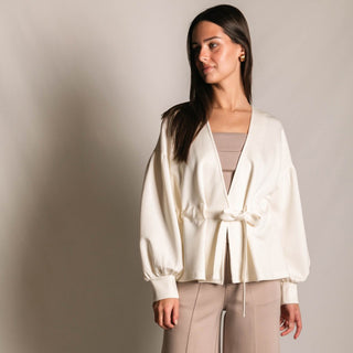 BYC - P. CILL Butter Modal, Wrap Cardigan 1101 - Ivory