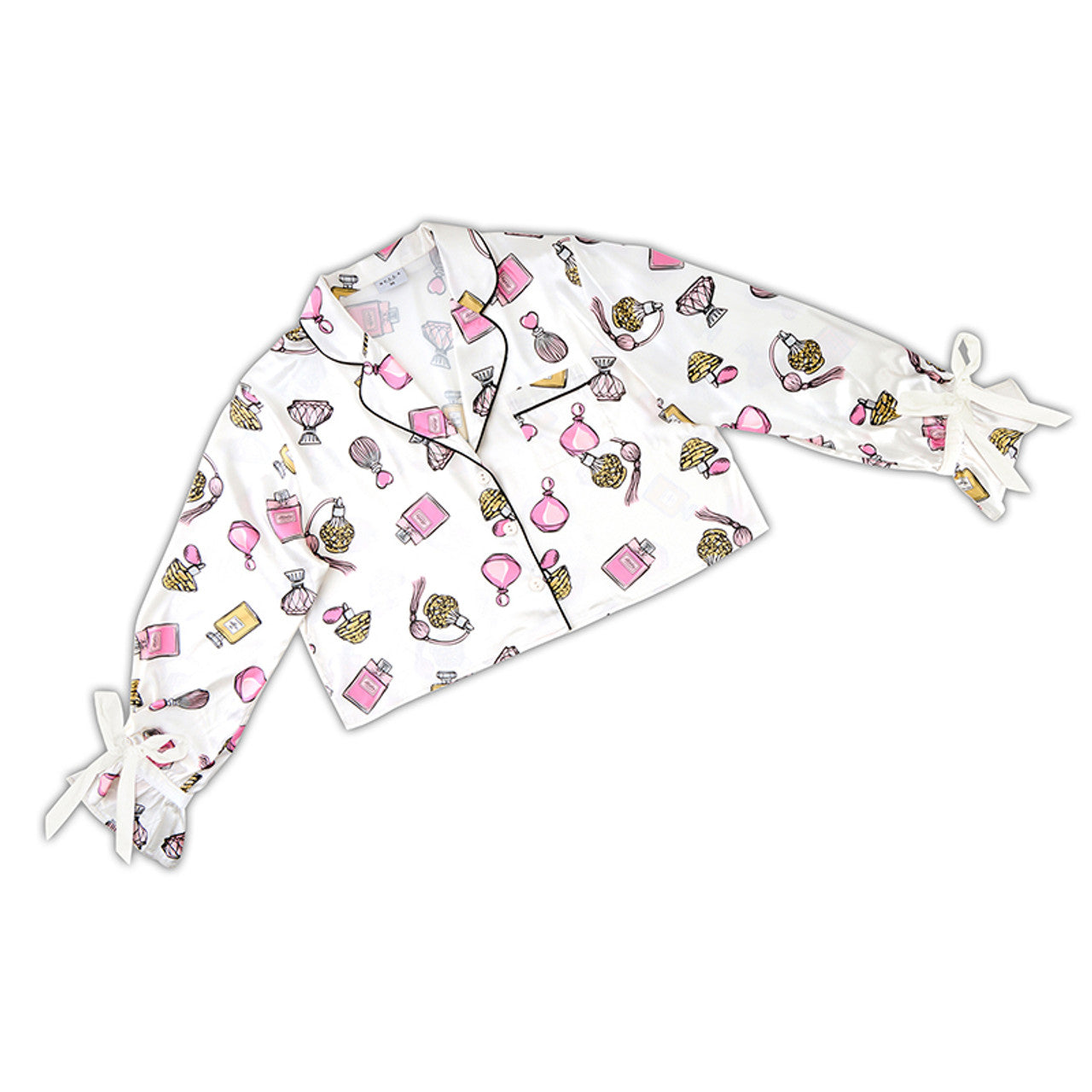 Bella -  Cropped PJ Set + Velvet Ties 0741 - Perfume Bottles