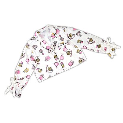 Bella -  Cropped PJ Set + Velvet Ties 0741 - Perfume Bottles