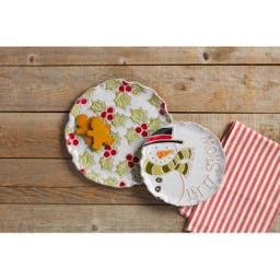 Mud Pie - Snowman Holly Nested Platter