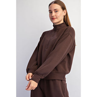 Modal Scuba Quarter Zip Top & Pants Set 0124/6343 - Dark Cherry