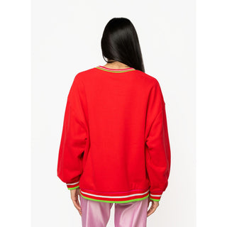Queen of Sparkles - Red Multi Hat Metallic Santa Sweatshirt